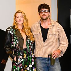 Blake Lively and Brandon Sklenar at a photocall for 'It Ends With Us'