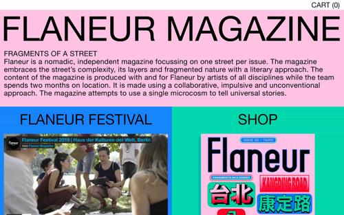A Squarespace site screenshot of flaneur-magazine.com
