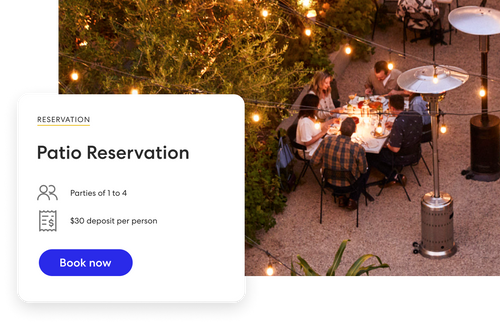 Patio dining reservation